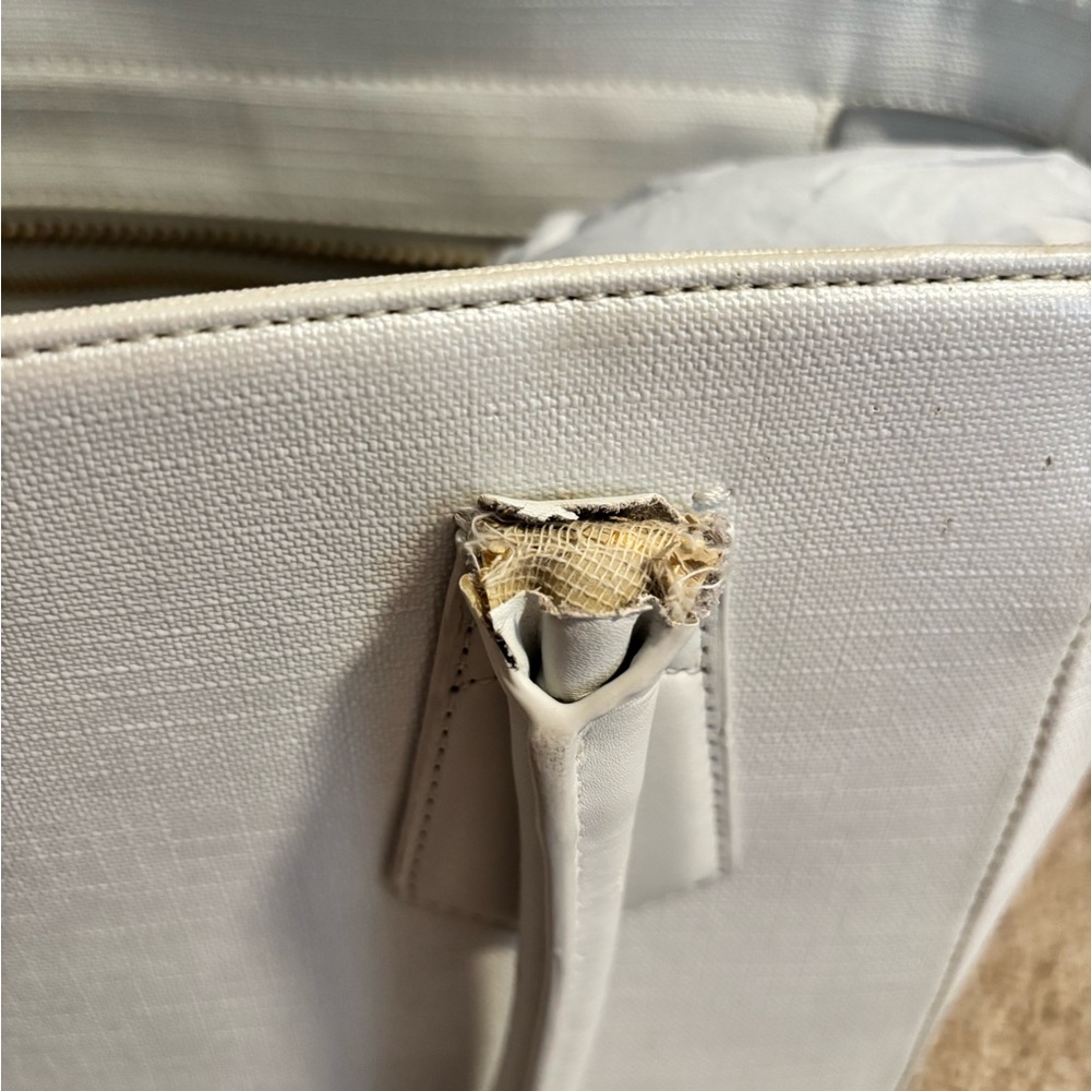 Dagne Dover Classic Signature Tote in White Canvas - Picture 16 of 16